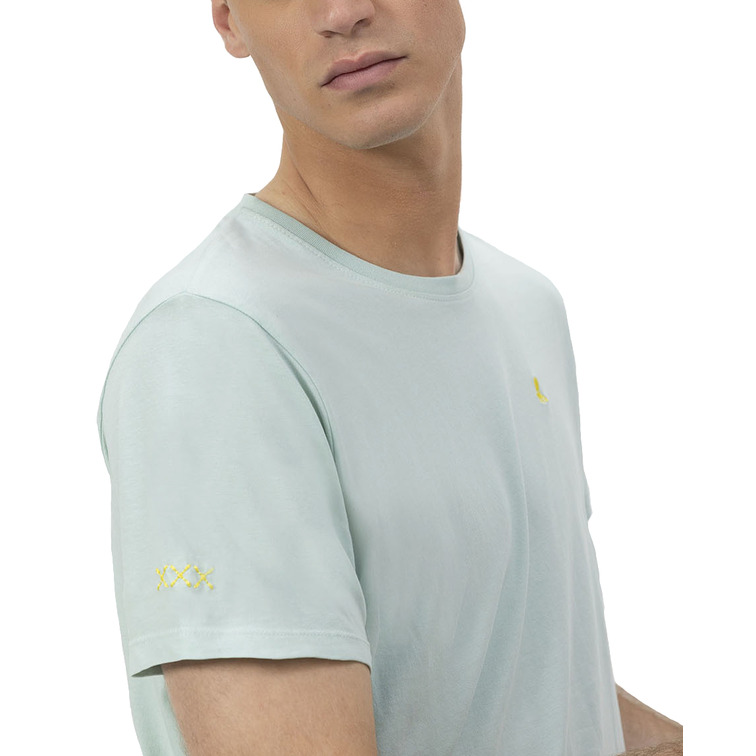 homme t-shirt básica bordado a cont azul tur