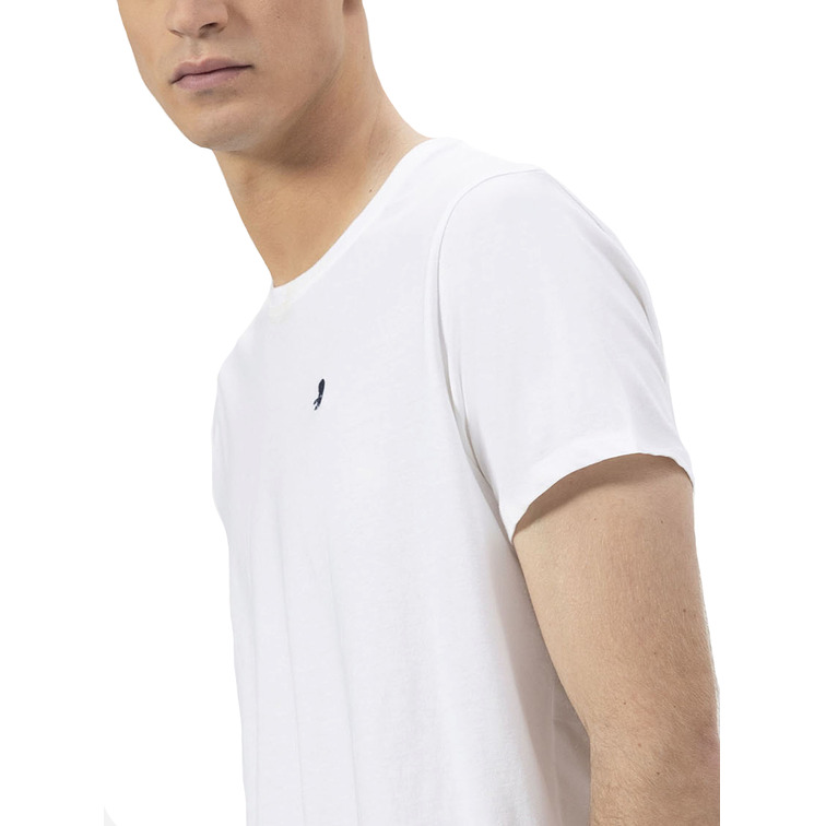 homme t-shirt básica bordado a cont blanco p