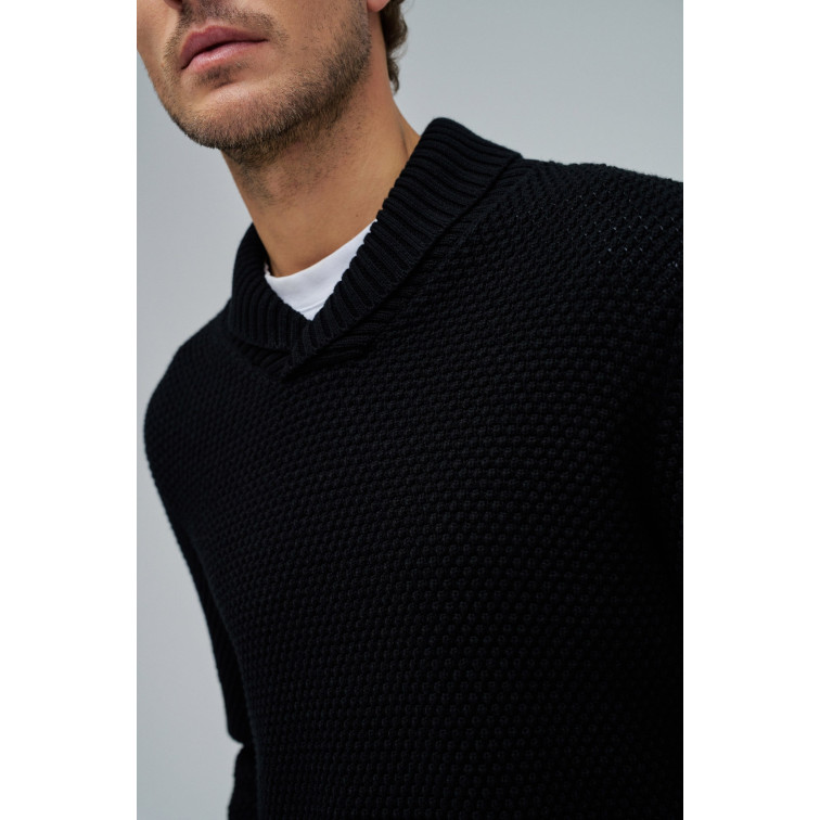 maillot homme  salsa jeans heavy knit sweater with shawl