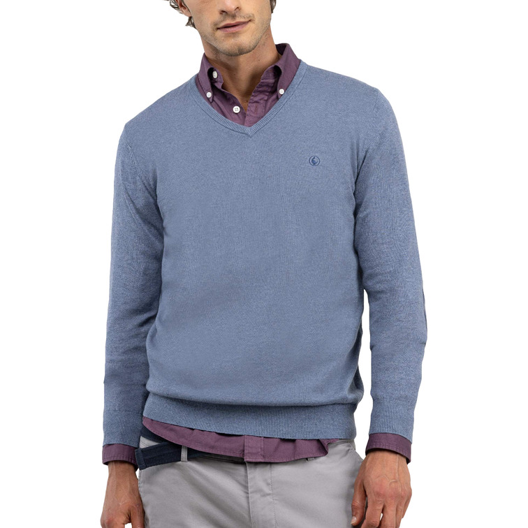 maillot homme  el ganso maillot cuello pico coderas azu