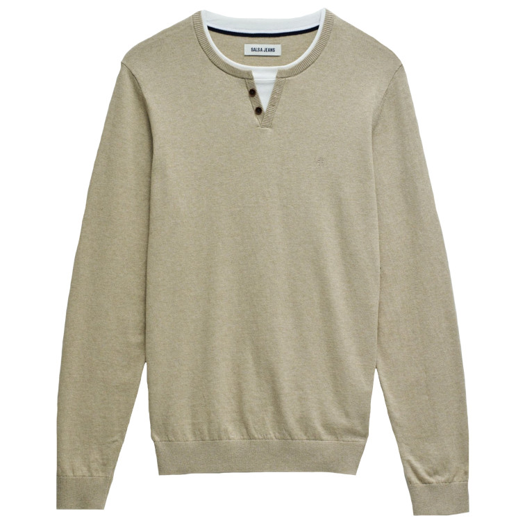 homme knit henley w/ collar maillot d 003
