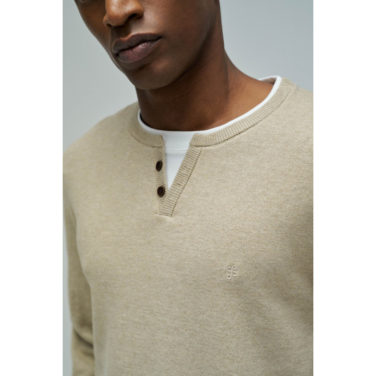 homme knit henley w/ collar maillot d 003