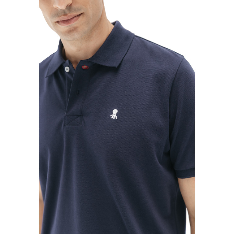 homme pôle lavado bordado a contrast azul mar
