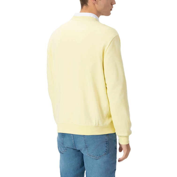 homme sweat-shirt básica bordado a cont amarillo