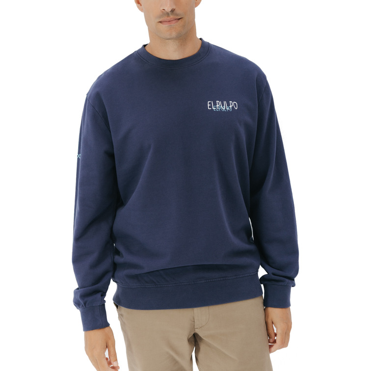homme sweat-shirt logo tejido azul mari azul mar