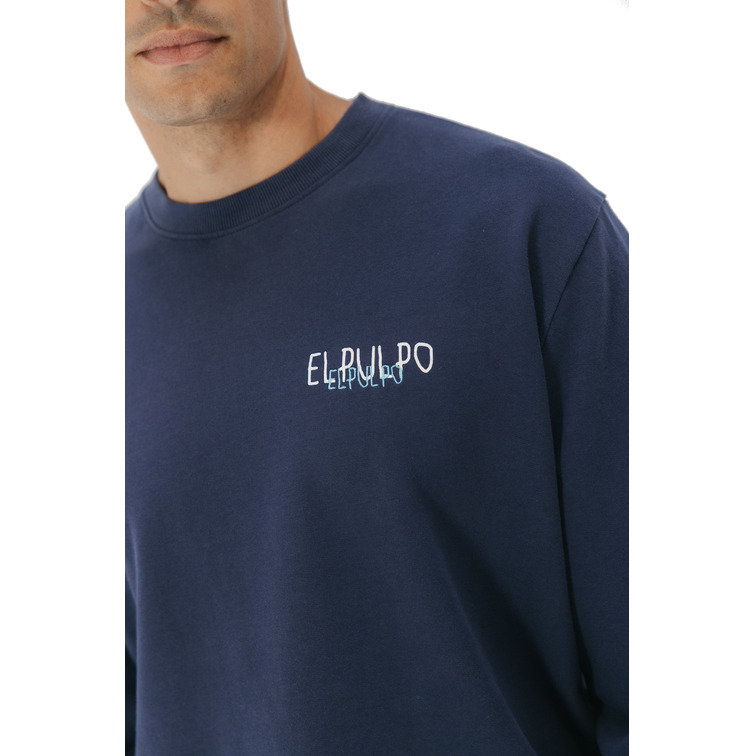 homme sweat-shirt logo tejido azul mari azul mar