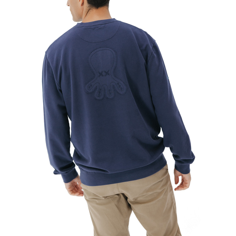 homme sweat-shirt logo tejido azul mari azul mar