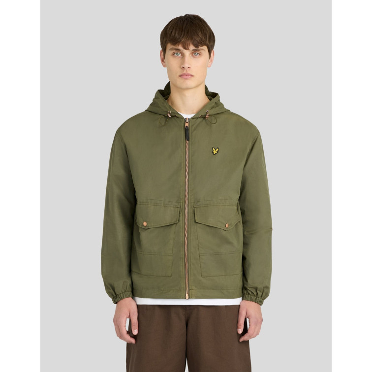 maillot homme  lyle & scott waxed hooded utility jacket