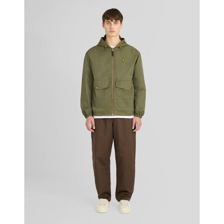 maillot homme  lyle & scott waxed hooded utility jacket