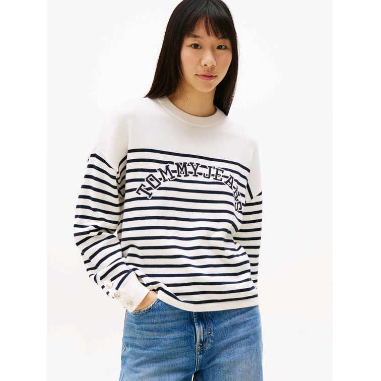 femme tjw stripe varsity sweater ybh