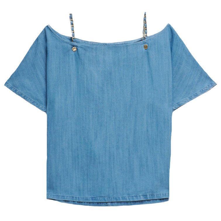 chemise femme  salsa jeans blouse w/ shoulder chain detai