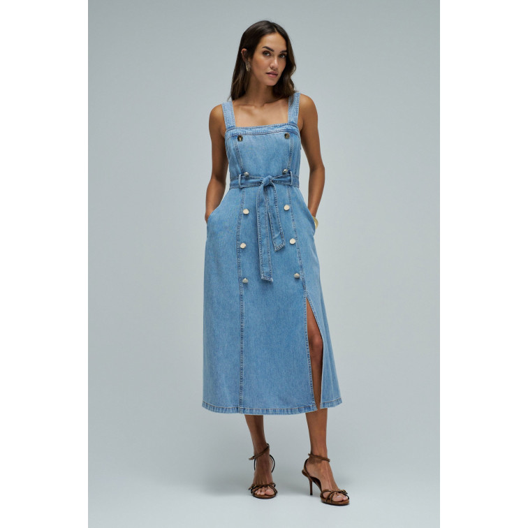robe femme  salsa jeans dress w/ straps and belt