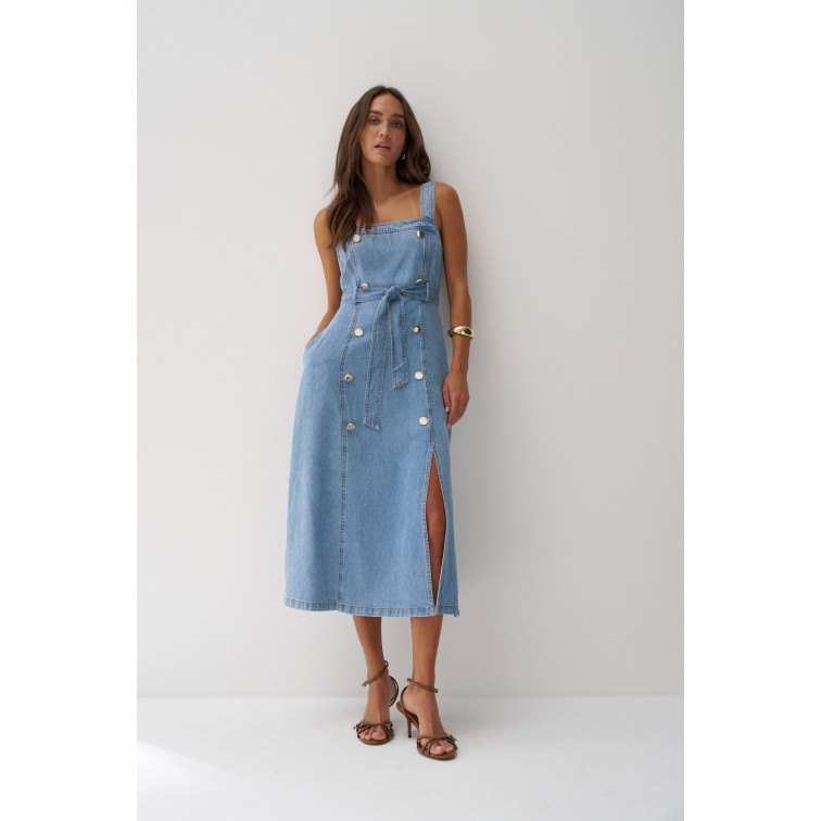 robe femme  salsa jeans dress w/ straps and belt