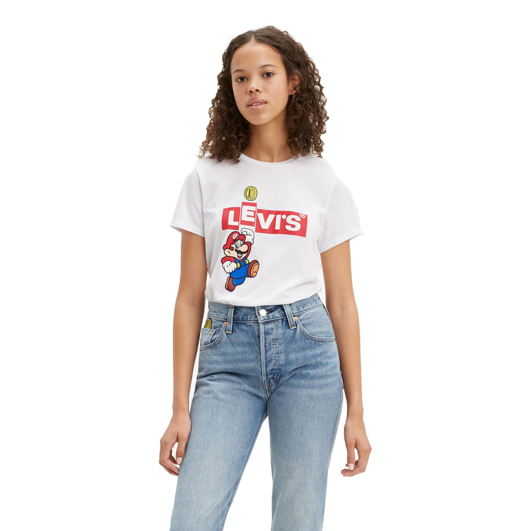  levis 100% cotton the perfect tee wmn mario box
