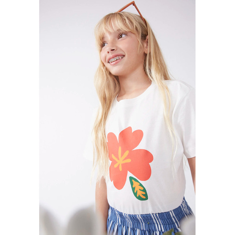 t-shirt fille  ciafan t-shirt unisex print de flor