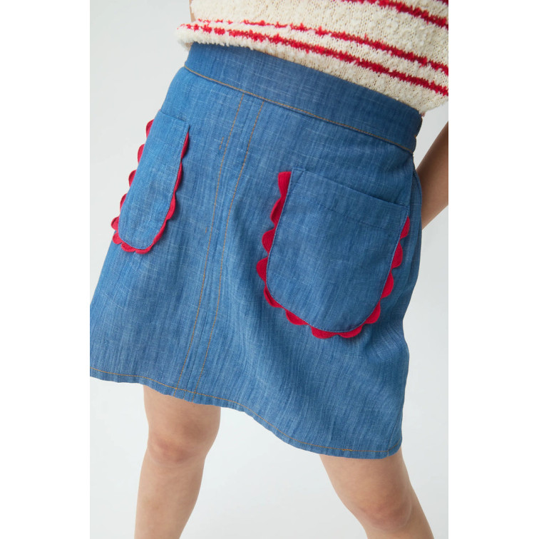 jupe fille  ciafan jupe corta de fille chambray