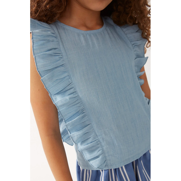 t-shirt fille  ciafan top de fille efecto denim