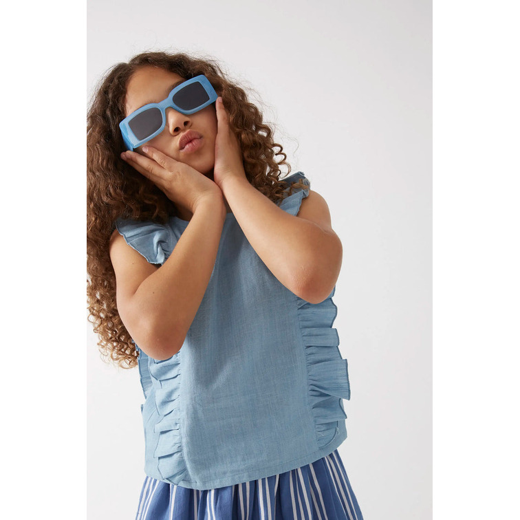 t-shirt fille  ciafan top de fille efecto denim