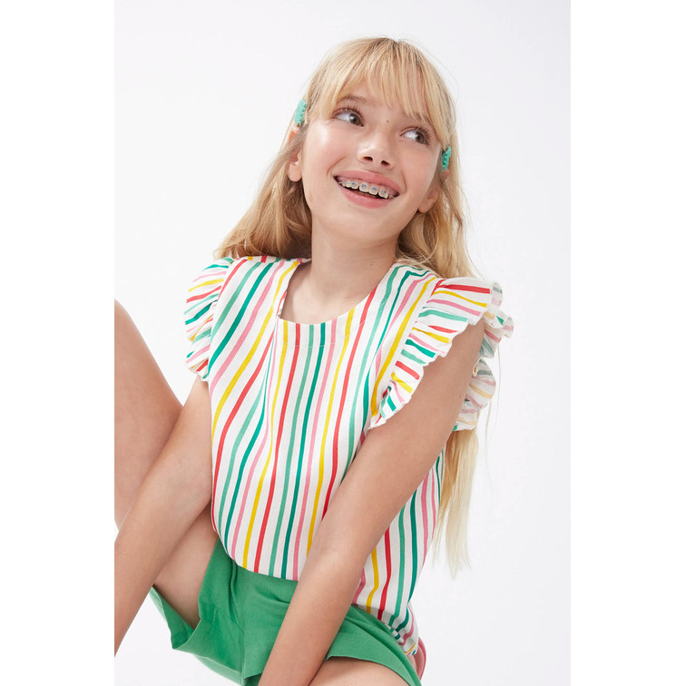 t-shirt fille  ciafan top de fille rayas multicolor