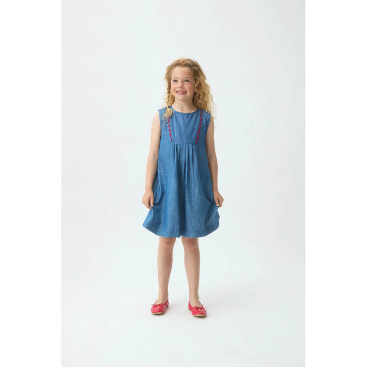 robe fille  ciafan robe corto de fille chambray