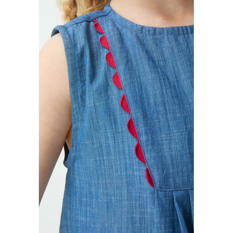 robe fille  ciafan robe corto de fille chambray