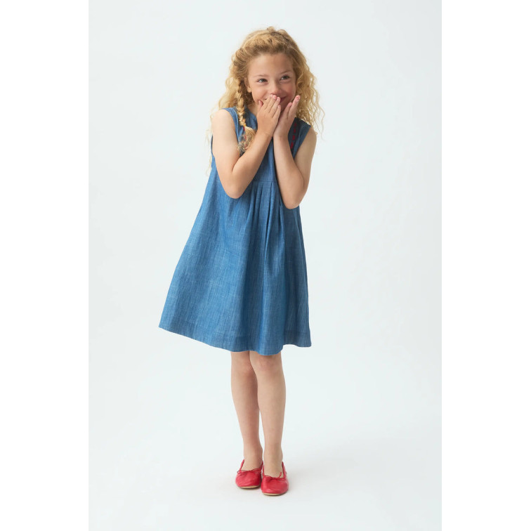 robe fille  ciafan robe corto de fille chambray