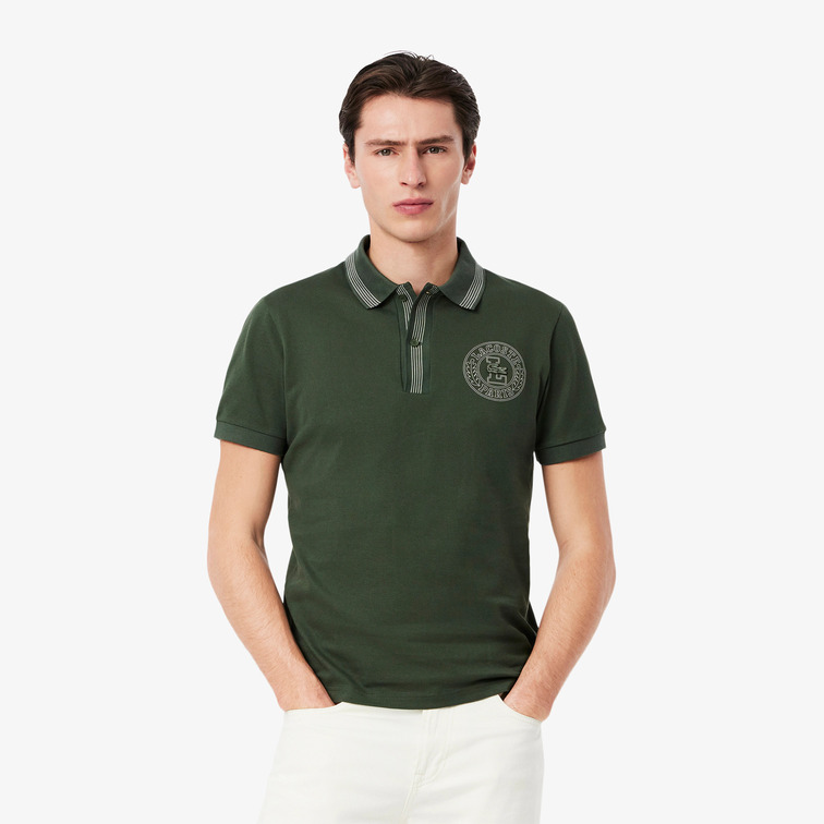 pôle homme  lacoste chemise col bord-cotes manches