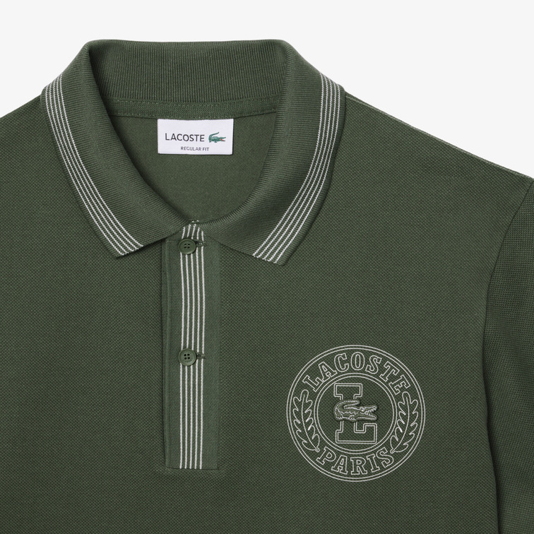 pôle homme  lacoste chemise col bord-cotes manches