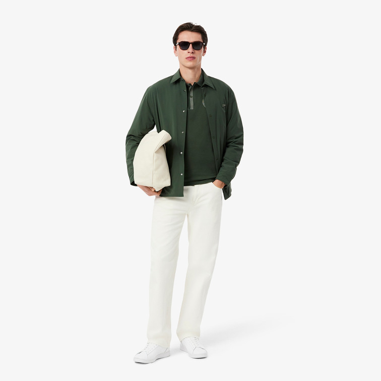 pôle homme  lacoste chemise col bord-cotes manches