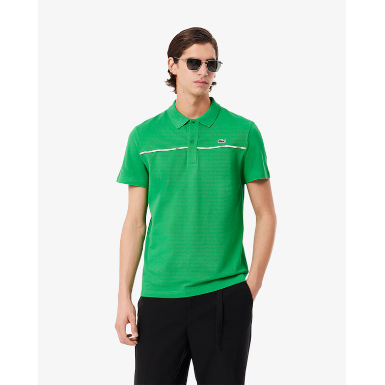 pôle homme  lacoste chemise col bord-cotes manches