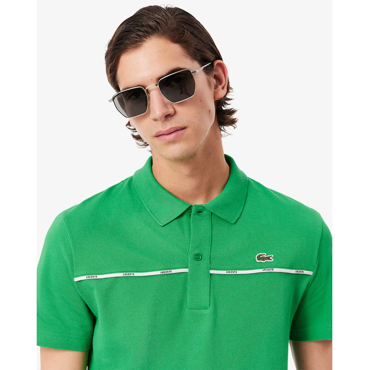 pôle homme  lacoste chemise col bord-cotes manches