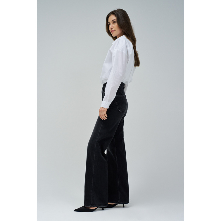 jeans femme  salsa jeans faith wide black wash