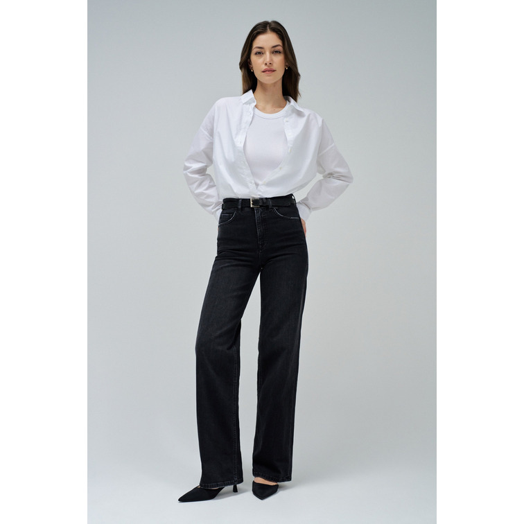 jeans femme  salsa jeans faith wide black wash