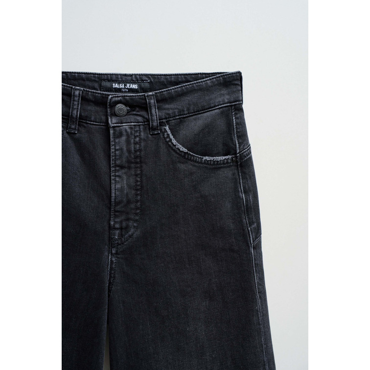 jeans femme  salsa jeans faith wide black wash