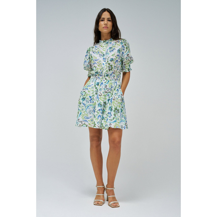 robe femme  salsa jeans dress with lace detail print
