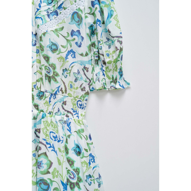 robe femme  salsa jeans dress with lace detail print