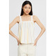 top a rayas en mezcla de lino femme ESPRIT