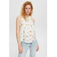 blusa con estampado floral en mezcla de lino femme ESPRIT