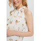 blusa con estampado floral en mezcla de lino femme ESPRIT