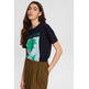 t-shirt estampada de corte holgado femme ESPRIT
