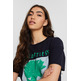 t-shirt estampada de corte holgado femme ESPRIT