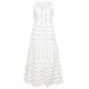 robe midi con rayas bordadas femme ESPRIT