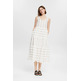 robe midi con rayas bordadas femme ESPRIT