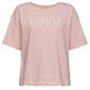t-shirt a rayas con logo bordado femme ESPRIT