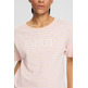 t-shirt a rayas con logo bordado femme ESPRIT