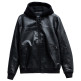 cazadora homme  salsa jeans hooded fake leather bomber jac