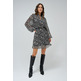robe femme salsa allover pleated dress with bel