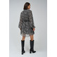 robe femme salsa allover pleated dress with bel