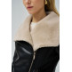 manteau femme  salsa jeans pu jacket with faux fur collar