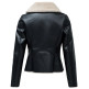 manteau femme  salsa jeans pu jacket with faux fur collar